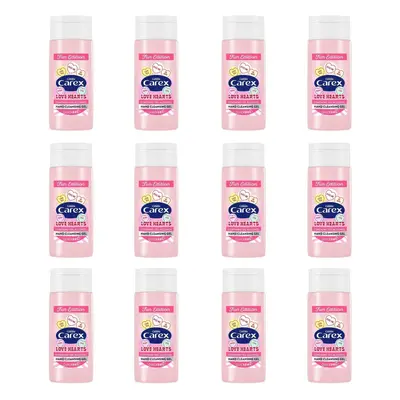 Carex Love Hearts Cleansing Hand Gel Pack of 12, Refreshing Hand Gels with 70% Alcohol, Fun Edit