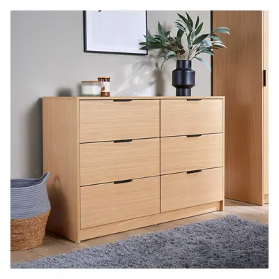 Phoenix Wide Chest of Drawers Bedroom Storage Unit - Oak