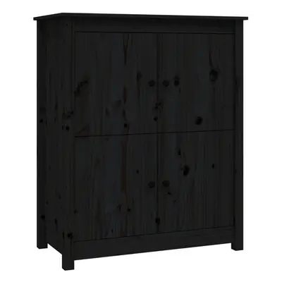 (Black) vidaXL Solid Wood Pine Sideboard Side Cabinet Home Organiser Multi Colours