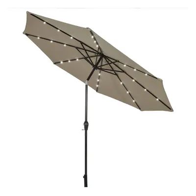 3m Solar Powered LED Lighted Patio Umbrella Table Market Umbrella