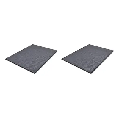 vidaXL 2x PVC Door Mats Indoor Use Non-skid Safety Mat Grey Front Door Mat