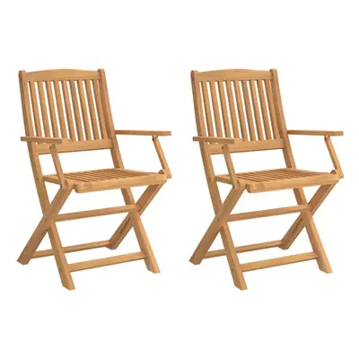 vidaXL Folding Garden Chairs Outdoor Dining Chair pcs Solid Wood Acacia