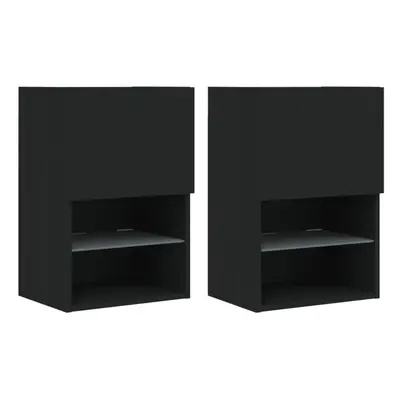 (black, 40.5 x x cm/ pcs) vidaXL TV Cabinets with LED Lights TV Stand TV Units Entertainment Cen