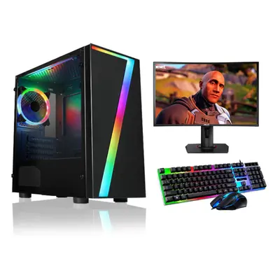 FCS Fast Gaming Intel Quad Core i5 16GB RAM 1TB HDD+128GB SSD PC Bundle & Speakers 22" Monitor