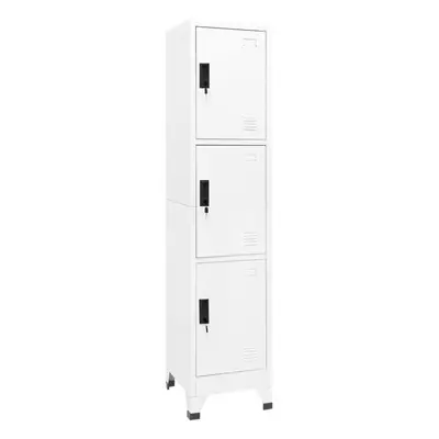 vidaXL Locker Cabinet White cm Steel Storage Home Office Cabinet Furniture