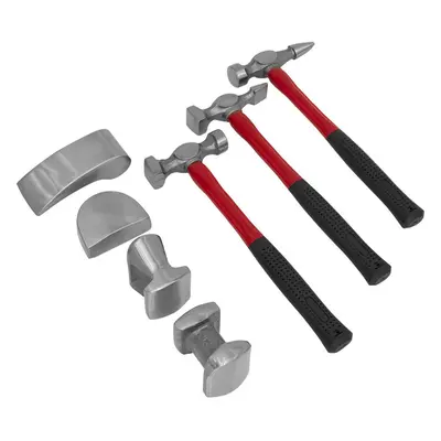 7 Piece Drop Forged Panel Beating Set - Fibreglass Shafts - Rubber Grips