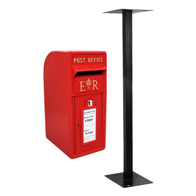 Royal Mail Post Box Cast Iron Pillar ER Letter Wall Mount Postal Floor Stand