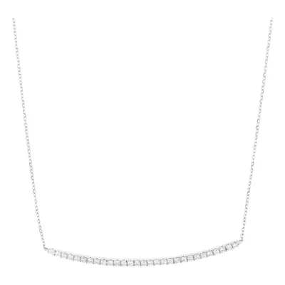 Jewelco London 9ct White Gold Round 15pts Diamond Stone Eternity Swing Lavalier Necklace inch 46