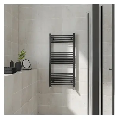 (Straight, 1000x500mm) Warmehaus Heated Towel Rail Black Bathroom Ladder Style Radiator Central 