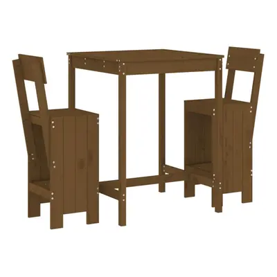 (honey brown pine) vidaXL Garden Bar Set Outdoor Bar Table Set Bar Stool Piece Solid Wood Pine