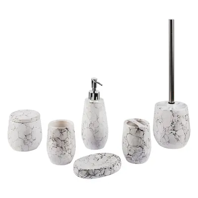 Ceramic 6-Piece Bathroom Accessories Set White CALLELA