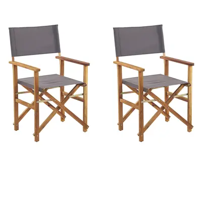 Set of Garden Chairs CINE Acacia Wood Grey