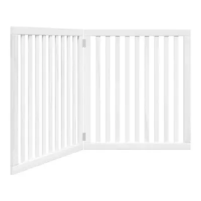 (white, x x cm/ pcs) vidaXL Dog Gate with Door Foldable Pet Gate Dog Fence Pet Barrier Poplar Wo