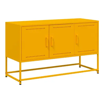 vidaXL TV Cabinet TV Stand TV Unit Entertainment Centre Mustard Yellow Steel