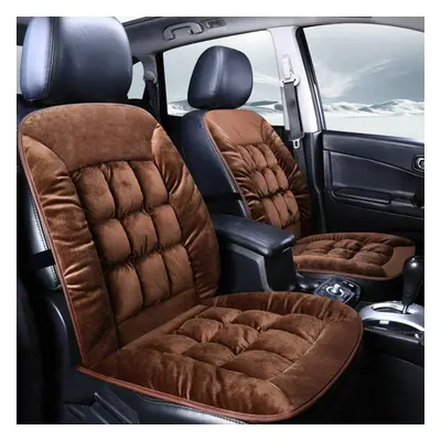 (Coffee) Universal Plush Slip Car Seat Cushion