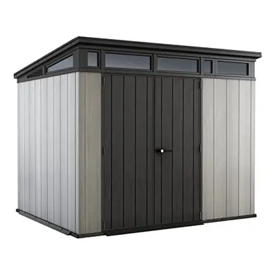 Keter Artisan 9x7 Large Outdoor Storage Shed, Grey/Black