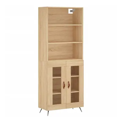 (sonoma oak, glass doors) vidaXL Highboard Sideboard Storage Cabinet Cupboard Cabinet Engineered