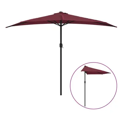 vidaXL Balcony Parasol with Aluminium Pole Bordeaux Red 300x155x223 cm Half