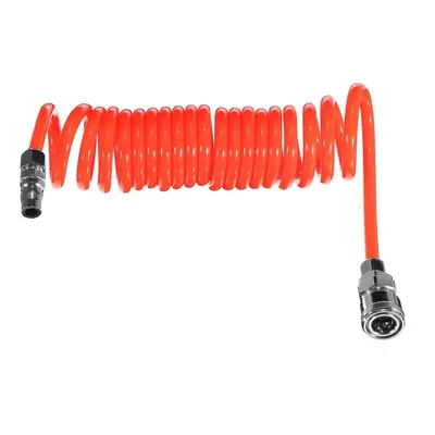 (9M) 5mm Inner Diameter PU Spriral Air Hose Meters Long with Bend Restrictor 1/4 Inch Quick Coup