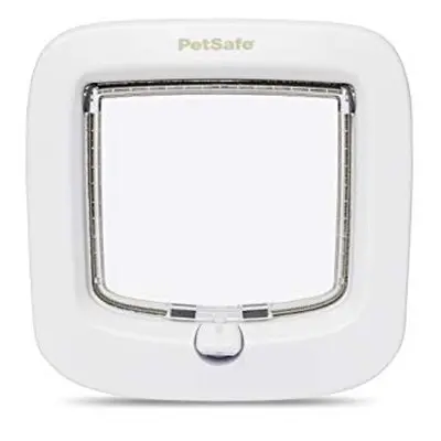 PetSafe Manual-Locking Cat Flap with Easy Install, White, Way Manual Lock, Exclusive Entry, For 