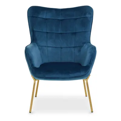 Premier Housewares Stockholm Blue Velvet Chair