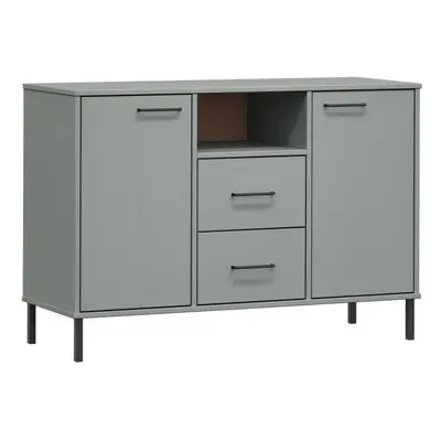 (grey) vidaXL Solid Wood Sideboard with Metal Legs OSLO Home Furniture Multi Colours