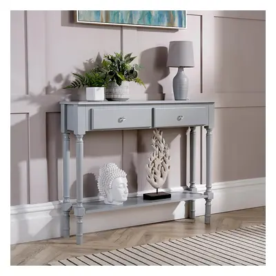 Stylish Grey Painted Wooden Drawer Hallway Console Table Side Desk