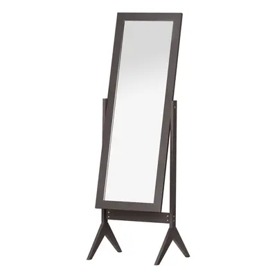 HOMCOM Freestanding Dressing Mirror 148x47cm Adjustable Angle Dark Brown Frame