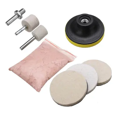 8pcs Cerium Oxide Polishing Powder Felt Polishing Pad Kit