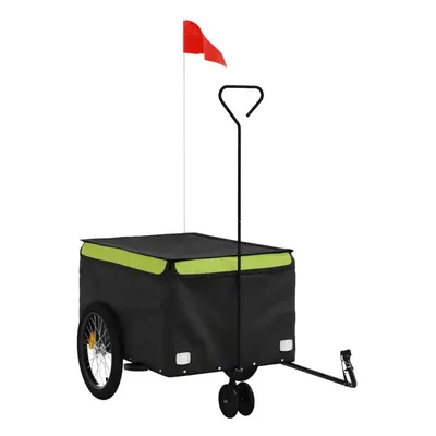 (green, x x cm) vidaXL Bike Cargo Trailer Bike Carriage Bicycle Wagon Trailer with Flag Iron