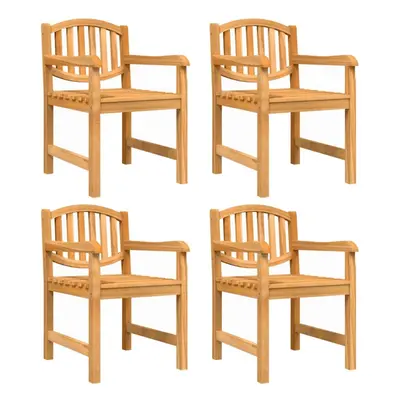 (4 pcs) vidaXL Garden Chairs Wooden Stackable Dining Chair Armchairs Solid Wood Teak