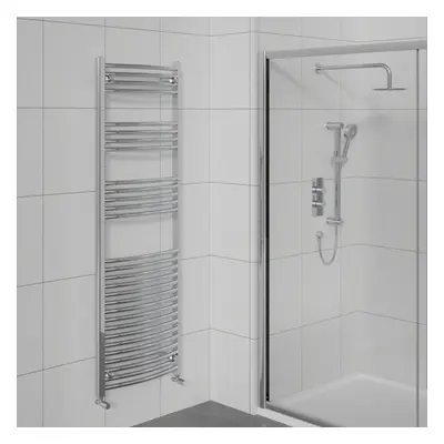 WarmeHaus Curved Bathroom Heated Towel Rail Warmer Radiator Central Heating Chrome - 1600x600mm