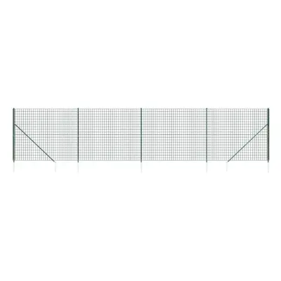 (green, 1.8 x m) vidaXL Wire Mesh Fence Outdoor Garden Wire Fencing Mesh with Spike Anchors