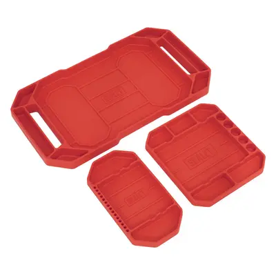 3 PACK Non Slip Flexible Tool Trays - Sizes - Garage Workshop Tool Storage