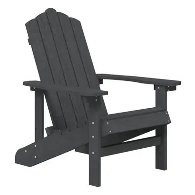 vidaXL Garden Adirondack Chair HDPE Anthracite Patio Armchair Outdoor Seating