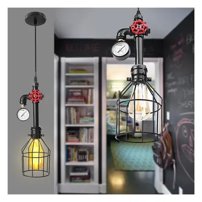 Industrial Vintage Iron Cage Ceiling Light Hang Wire Chandelier Pendant Lamp AC85-220V