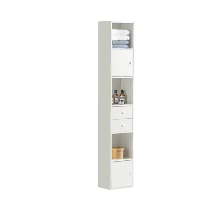 SoBuy STR10-W Bathroom Tall Cabinet Bathroom Shelf Bathroom Storage