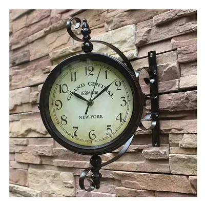 (Type 1) Styles Vintage Retro Indoor Outdoor Wall Hanging Clock for Home Decoration