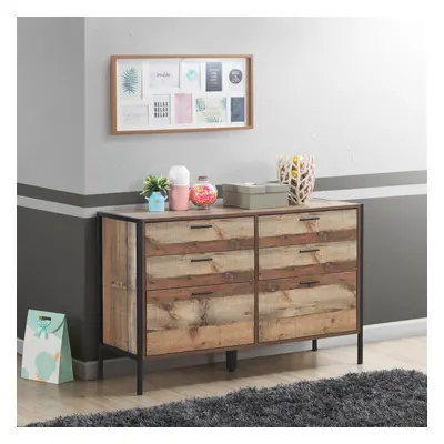 Stretton Rustic Chest Drawers Bedroom Living Room Storage Industrial Oak