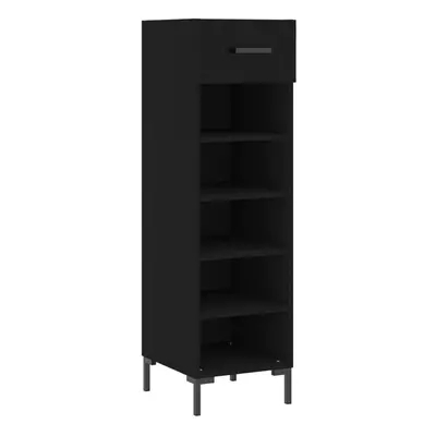 (black) vidaXL Shoe Cabinet Shoe Storage Cupboard Shoe Rack Sonoma Oak Engineered Wood