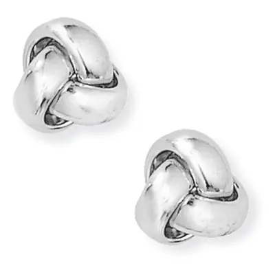 Jewelco London Ladies 18ct White Gold Trilogy Love Knot Stud Earrings - 9mm - EGNR02227