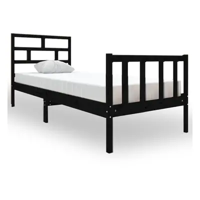 (black, x cm) vidaXL Bed Frame Bed Base Bedstead Bedroom Mattress Foundation Solid Wood Pine