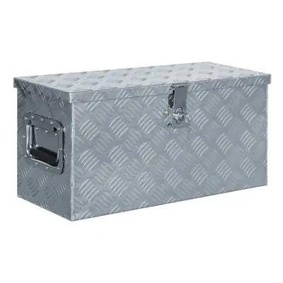 vidaXL Aluminium Box 61.5x26.5x30cm Silver Storage Bin Chest Trunk Organiser