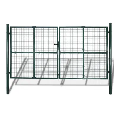 Double Door Fence Gate Garden Mesh Powder-coated Steel Fencing Terrace Outdoor