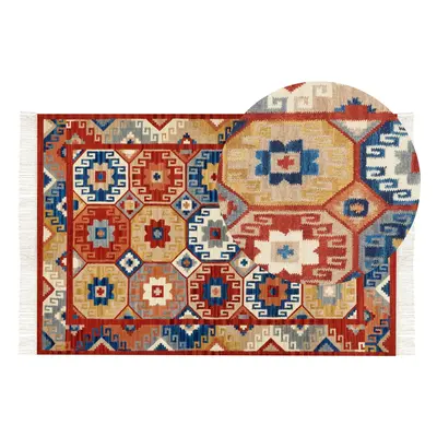 Wool Kilim Area Rug x cm Multicolour LUSARAT