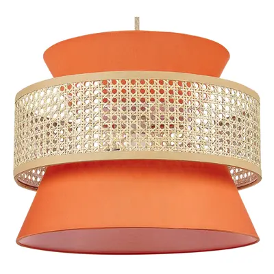 Pendant Lamp Coral Red and Natural LUYANO