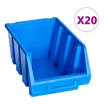 vidaXL Stacking Storage Bins Storage Basket Storage Box pcs Blue Plastic