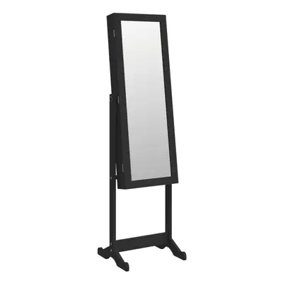 (black) vidaXL Mirror Jewellery Cabinet with LED Lights Free Standing Mirror White