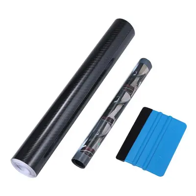 Car 6D Black Carbon Fiber Sticker Gloss Vinyl Film Wrap Styling Decal 300*3000mm