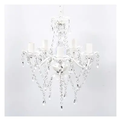 vidaXL Crystal Light Bulbs Transparent Chandelier Ceiling Lighting Fixture